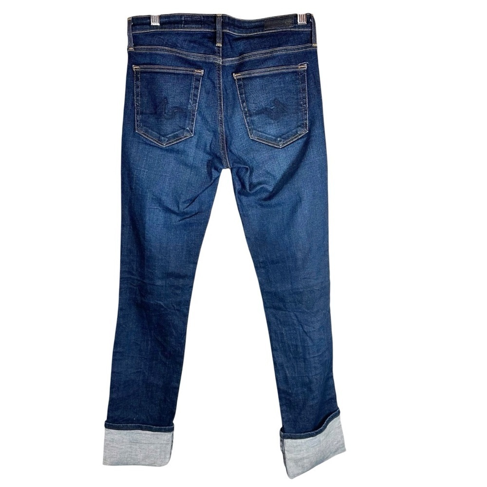 AG Women's 26 The Harper Essential Straight Dark Wash Denim Cuffed Jeans